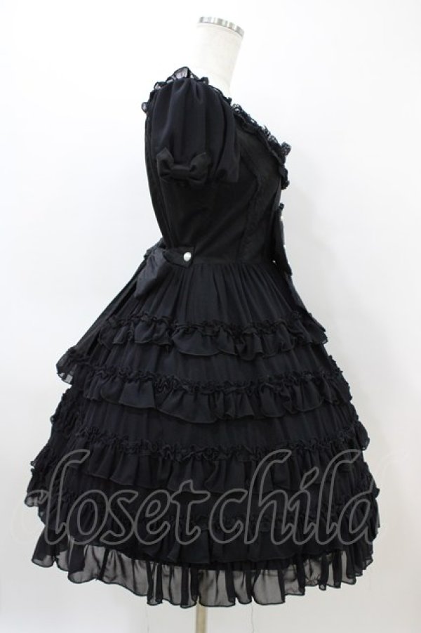 画像3: Angelic Pretty / ジョーゼットフリルシンフォニーワンピース Free ブラック H-26-03-07-1018-AP-OP-NS-ZH (3)