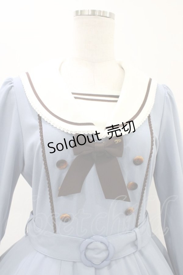 画像4: Innocent World / アビーワンピース M スモーキーブルー×ショコラ H-26-03-07-1019-IW-OP-NS-ZH (4)