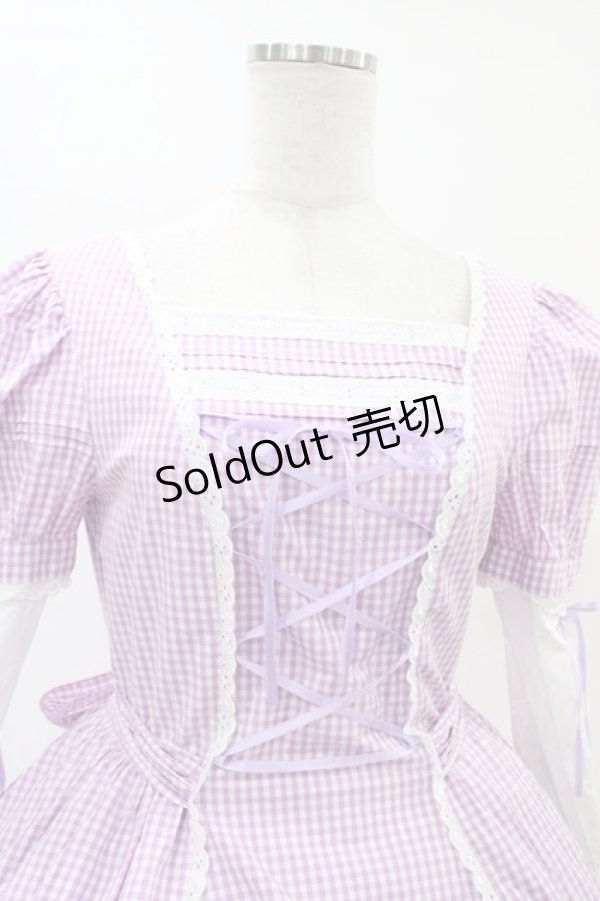 画像6: Angelic Pretty / ギンガム立ち襟ワンピース Free ラベンダー H-26-03-07-1020-AP-OP-NS-ZH (6)