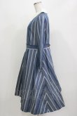 画像2: Jane Marple / Ribbon stripe jacquardのパブリックドレス  ブルーグレー H-26-03-07-001-JM-OP-KB-ZH (2)