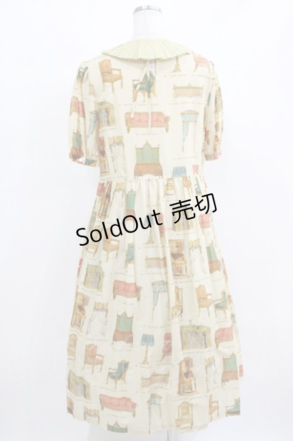 画像3: Jane Marple / Noble furnitureタックカラードレス  アイボリー×イエロー H-26-03-07-005-JM-OP-KB-ZH (3)