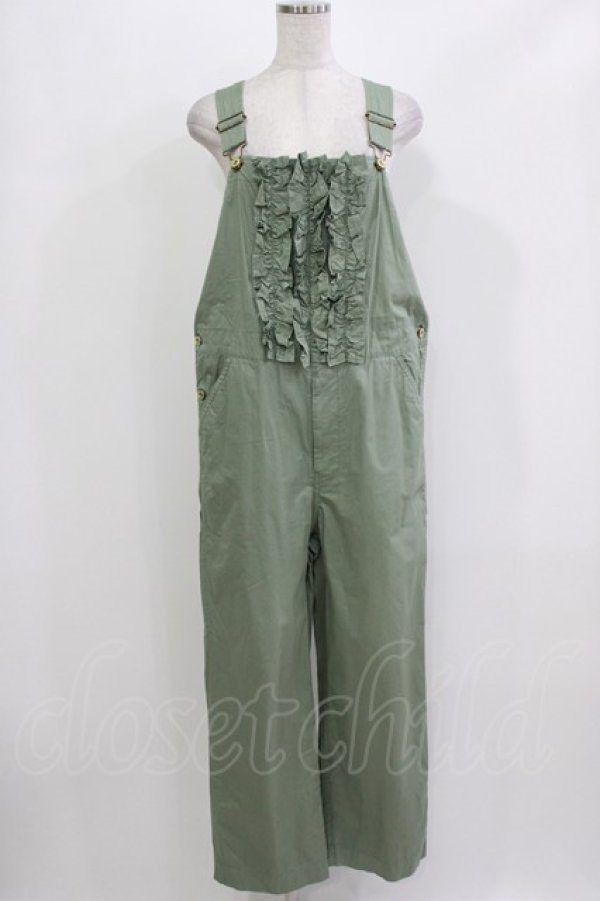 画像1: Jane Marple / ツイルタイプライターオーバーオール  ライトモスグリーン H-26-03-07-054-JM-PA-KB-ZH (1)