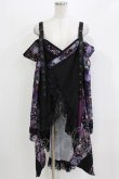 画像1: Qutie Frash / オフショル着物カーデ  黒×紫 H-26-03-07-057-QU-TO-KB-ZH (1)