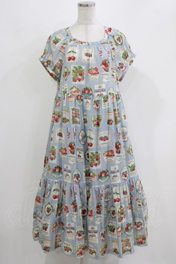 画像1: Jane Marple / Cherry labels wrinkle dress  ブルーグレイ H-26-03-07-006-JM-OP-KB-ZH (1)