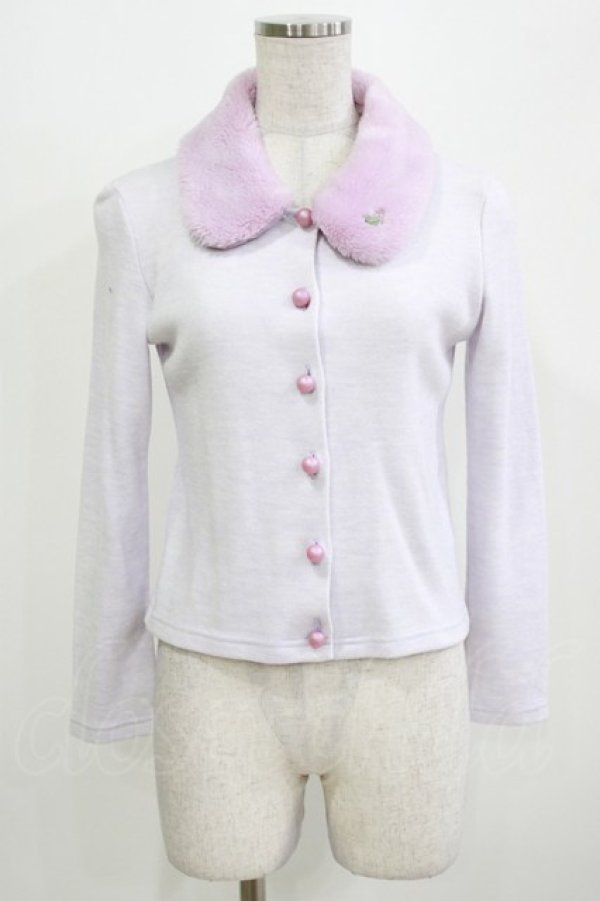 画像1: MILK / ファーカラーカーデ  ラベンダー H-26-03-07-063-ML-TO-KB-ZH (1)