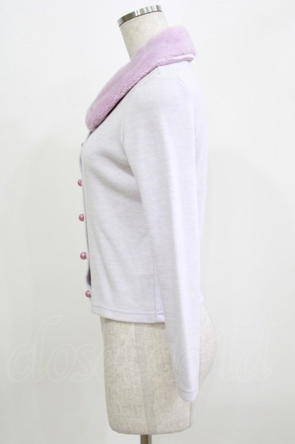 画像2: MILK / ファーカラーカーデ  ラベンダー H-26-03-07-063-ML-TO-KB-ZH (2)