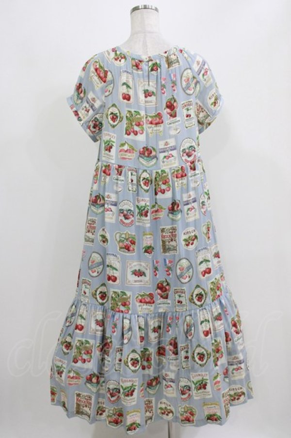 画像3: Jane Marple / Cherry labels wrinkle dress  ブルーグレイ H-26-03-07-006-JM-OP-KB-ZH (3)