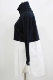 画像2: Jane Marple Dans Le Salon / Crumple collar pullover  ネイビー×オフホワイト H-26-03-07-064-JM-TO-KB-ZH (2)
