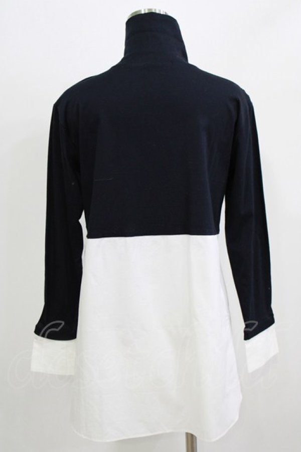 画像3: Jane Marple Dans Le Salon / Crumple collar pullover  ネイビー×オフホワイト H-26-03-07-064-JM-TO-KB-ZH (3)