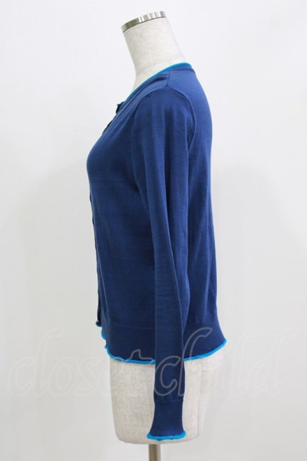 画像2: Jane Marple Dans Le Salon / カラーパイピングカーディガン  ネイビー H-26-03-07-065-JM-TO-KB-ZH (2)