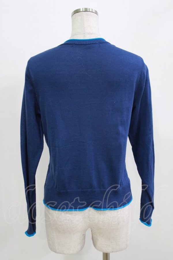 画像3: Jane Marple Dans Le Salon / カラーパイピングカーディガン  ネイビー H-26-03-07-065-JM-TO-KB-ZH (3)