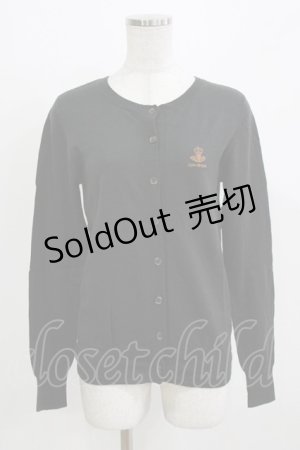 画像: Jane Marple / リボンとAngelエンブレムのカーディガン  ダークグリーン H-26-03-07-066-JM-TO-KB-ZH