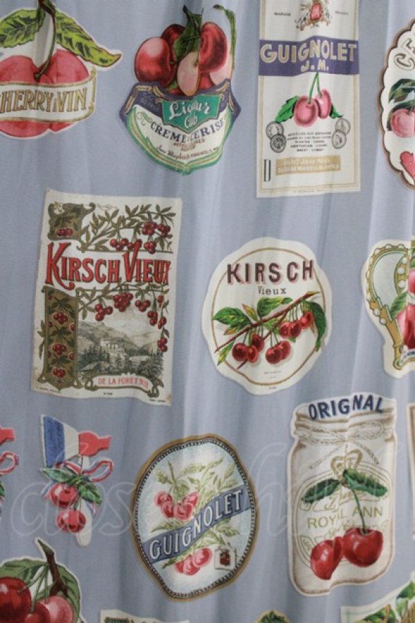 画像4: Jane Marple / Cherry labels wrinkle dress  ブルーグレイ H-26-03-07-006-JM-OP-KB-ZH (4)