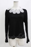 画像1: Jane Marple / Doily lace collar pullover M ブラック H-26-03-07-067-JM-TO-AK-ZH (1)