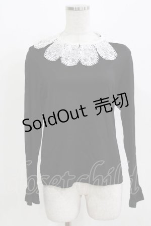 画像: Jane Marple / Doily lace collar pullover M ブラック H-26-03-07-067-JM-TO-AK-ZH