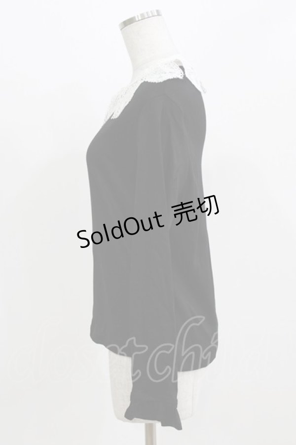 画像2: Jane Marple / Doily lace collar pullover M ブラック H-26-03-07-067-JM-TO-AK-ZH (2)