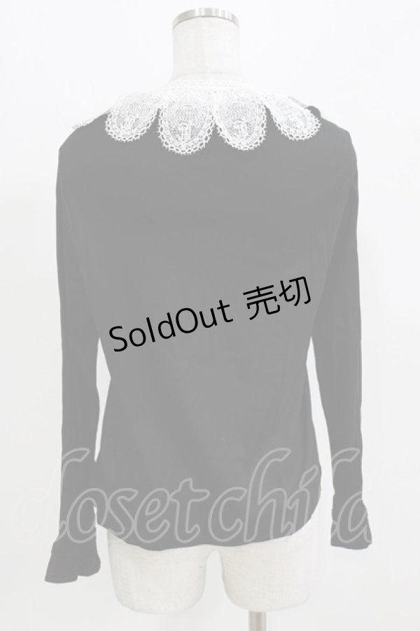 画像3: Jane Marple / Doily lace collar pullover M ブラック H-26-03-07-067-JM-TO-AK-ZH (3)