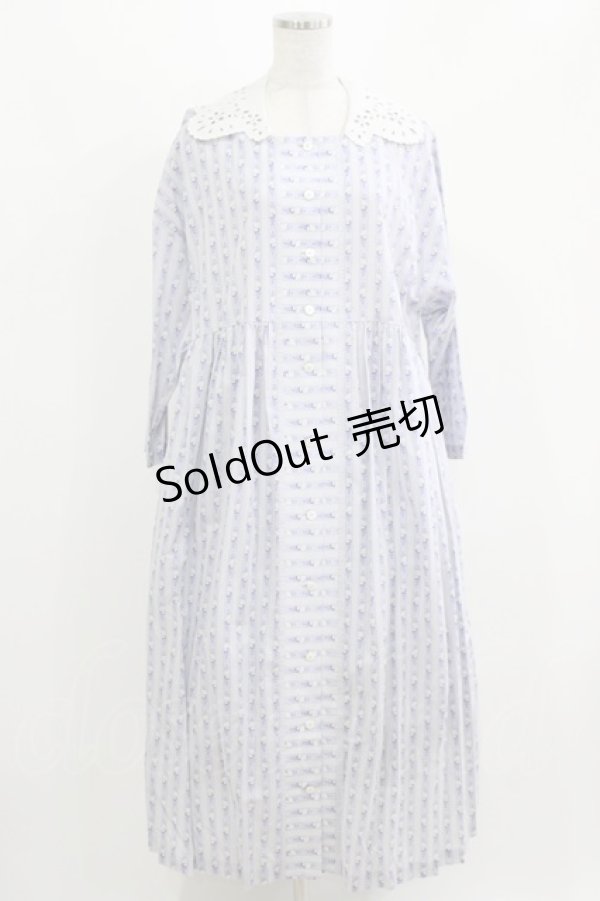 画像1: Jane Marple Dans Le Salon / Wall paper tablier dress  ラベンダー H-26-03-07-007-JM-OP-KB-ZH (1)