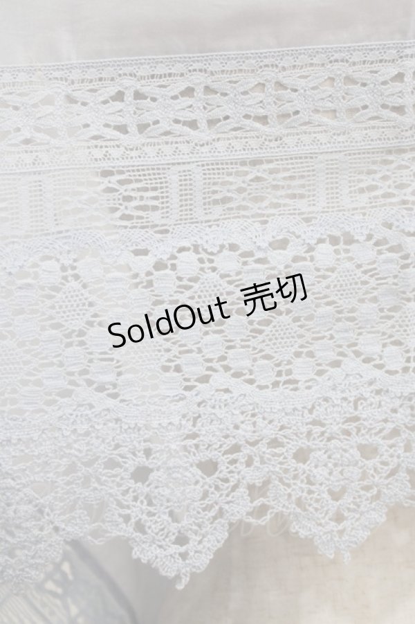 画像2: Jane Marple Dans Le Salon / コットンシルクのレースストール  ブルーグレイ H-26-03-07-074-JM-ZA-KB-ZH (2)