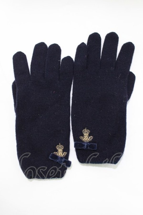 画像1: Jane Marple / Angelエンブロイダリーのグローブ  ネイビー H-26-03-07-077-JM-ZA-KB-ZH (1)