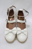 画像1: Jane Marple / トゥリボンのWストラップシューズ M オフホワイト H-26-03-07-080-JM-SH-KB-ZH (1)