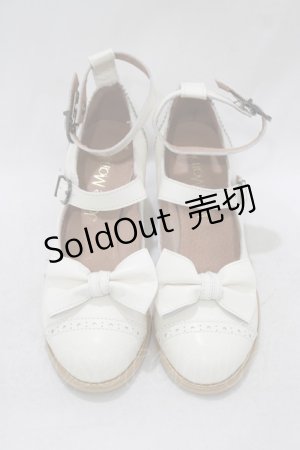画像: Jane Marple / トゥリボンのWストラップシューズ M オフホワイト H-26-03-07-080-JM-SH-KB-ZH