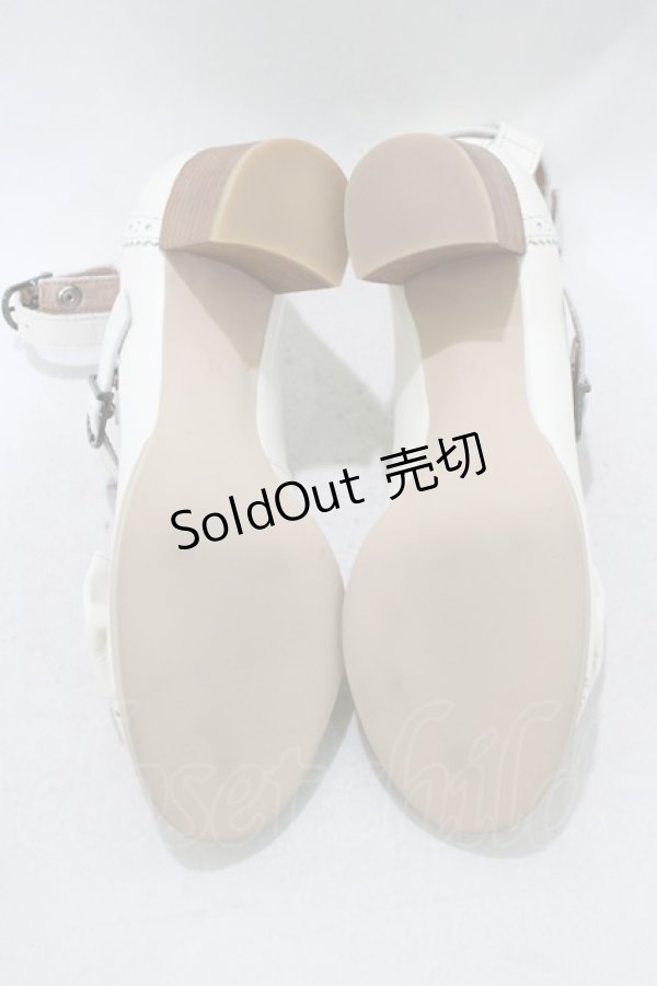 画像4: Jane Marple / トゥリボンのWストラップシューズ M オフホワイト H-26-03-07-080-JM-SH-KB-ZH (4)