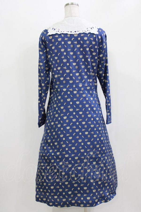 画像3: Jane Marple / Tumbling Diceのグースカラードレス  紺 H-26-03-07-008-JM-OP-KB-ZH (3)