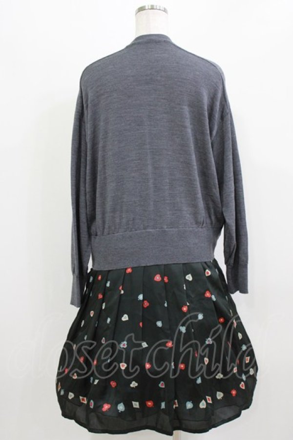 画像3: Jane Marple Dans Le Salon / Knit&Playing cards collaborationドレス M ミックスグレー×ブラック H-26-03-07-010-JM-OP-KB-ZH (3)