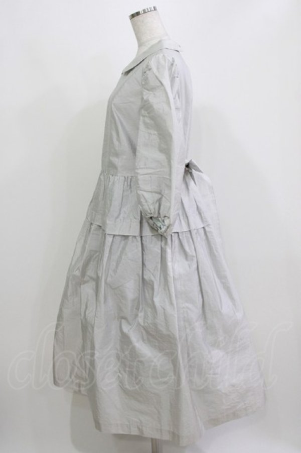 画像2: Jane Marple / クラッシュタフタ ラウンドカラードレス M シルバーグレー H-26-03-07-014-JM-OP-KB-ZH (2)