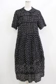 画像1: Jane Marple Dans Le Salon / Polka dots shirring dress M ブラック H-26-03-07-016-JM-OP-AK-ZH (1)