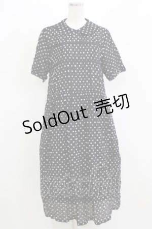 画像: Jane Marple Dans Le Salon / Polka dots shirring dress M ブラック H-26-03-07-016-JM-OP-AK-ZH