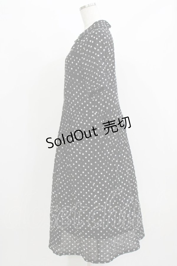画像2: Jane Marple Dans Le Salon / Polka dots shirring dress M ブラック H-26-03-07-016-JM-OP-AK-ZH (2)