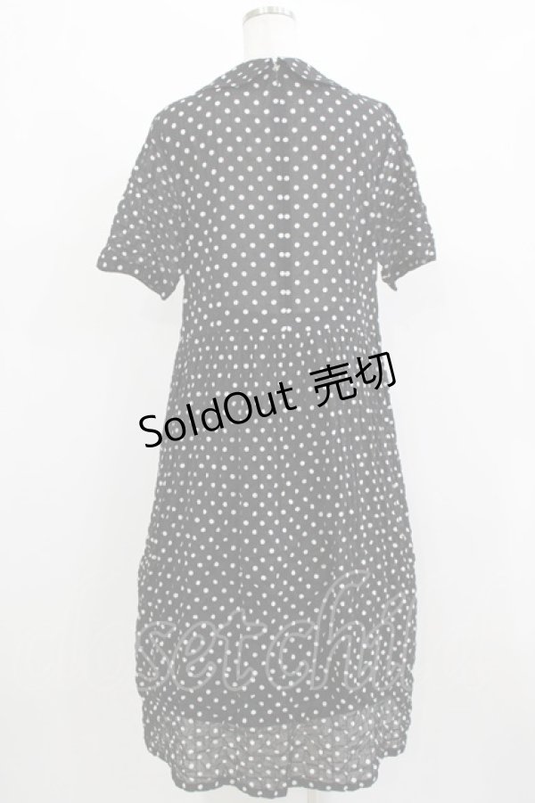 画像3: Jane Marple Dans Le Salon / Polka dots shirring dress M ブラック H-26-03-07-016-JM-OP-AK-ZH (3)