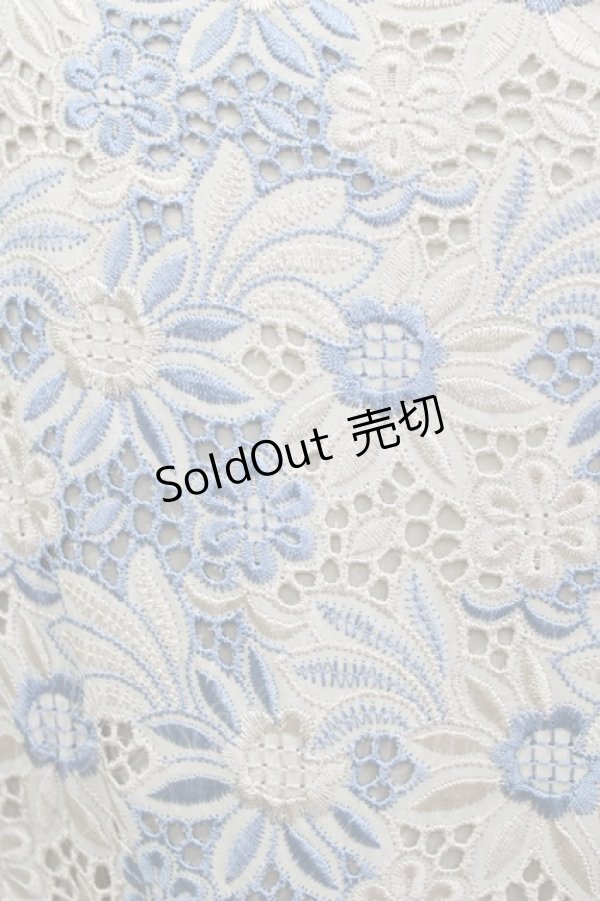 画像4: Jane Marple Dans Le Salon / グログランレースドレス  ブルーグレイ H-26-03-07-017-JM-OP-KB-ZH (4)