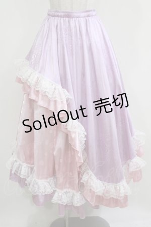画像: Qutie Frash / レースロングスカート  ピンク×ラベンダー H-26-03-07-020-QU-SK-KB-ZH