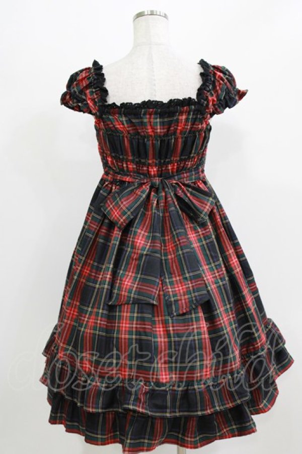 画像3: BABY,THE STARS SHINE BRIGHT / タータンチェックカチューシャ&リボンミニ袖ジャンパースカートセット Free ブラック H-26-03-08-025-BA-OP-NS-ZH (3)