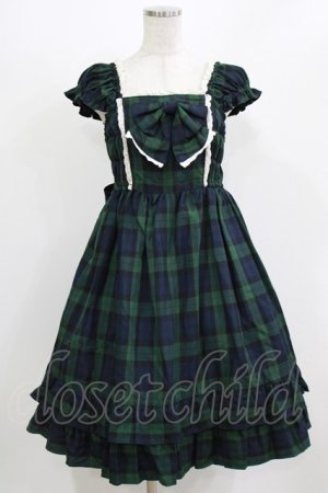 画像: BABY,THE STARS SHINE BRIGHT / タータンチェックミニ袖ジャンパースカート&カチューシャセット Free ネイビー H-26-03-08-027-BA-OP-NS-ZH