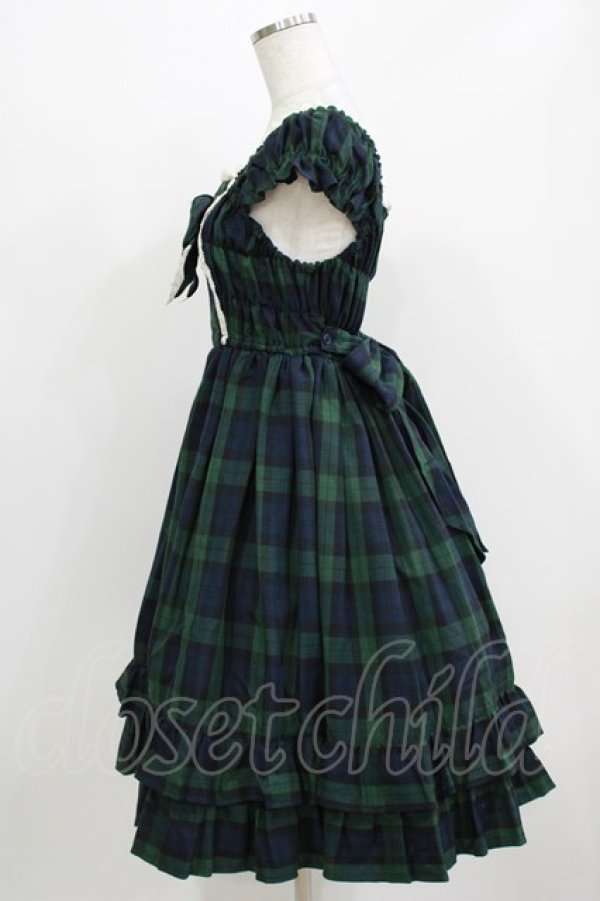 画像2: BABY,THE STARS SHINE BRIGHT / タータンチェックミニ袖ジャンパースカート&カチューシャセット Free ネイビー H-26-03-08-027-BA-OP-NS-ZH (2)