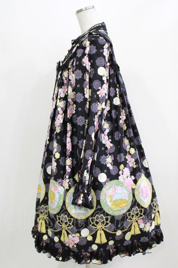 画像2: metamorphose / 花鹿の万華鏡 Aラインワンピース サイズ1 黒檀（Black） H-26-03-08-004-ME-OP-NS-ZH (2)