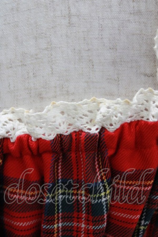 画像6: BABY,THE STARS SHINE BRIGHT / タータンチェックミニ袖ジャンパースカート&カチューシャセット Free エンジ H-26-03-08-028-BA-OP-NS-ZH (6)