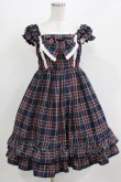 画像1: BABY,THE STARS SHINE BRIGHT / タータンチェックカチューシャ&リボンミニ袖ジャンパースカートセット Free ネイビー H-26-03-08-029-BA-OP-NS-ZH (1)