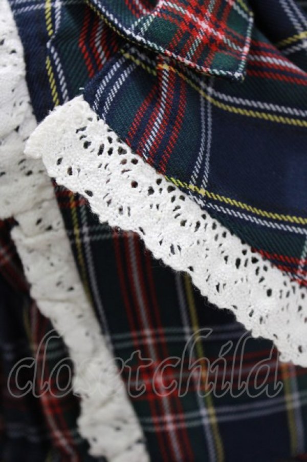 画像5: BABY,THE STARS SHINE BRIGHT / タータンチェックカチューシャ&リボンミニ袖ジャンパースカートセット Free ネイビー H-26-03-08-029-BA-OP-NS-ZH (5)