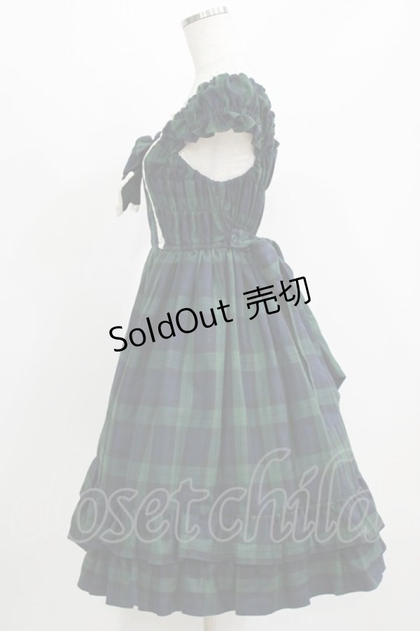 画像2: BABY,THE STARS SHINE BRIGHT / タータンチェックミニ袖ジャンパースカート&カチューシャセット Free ネイビー H-26-03-08-030-BA-OP-NS-ZH (2)