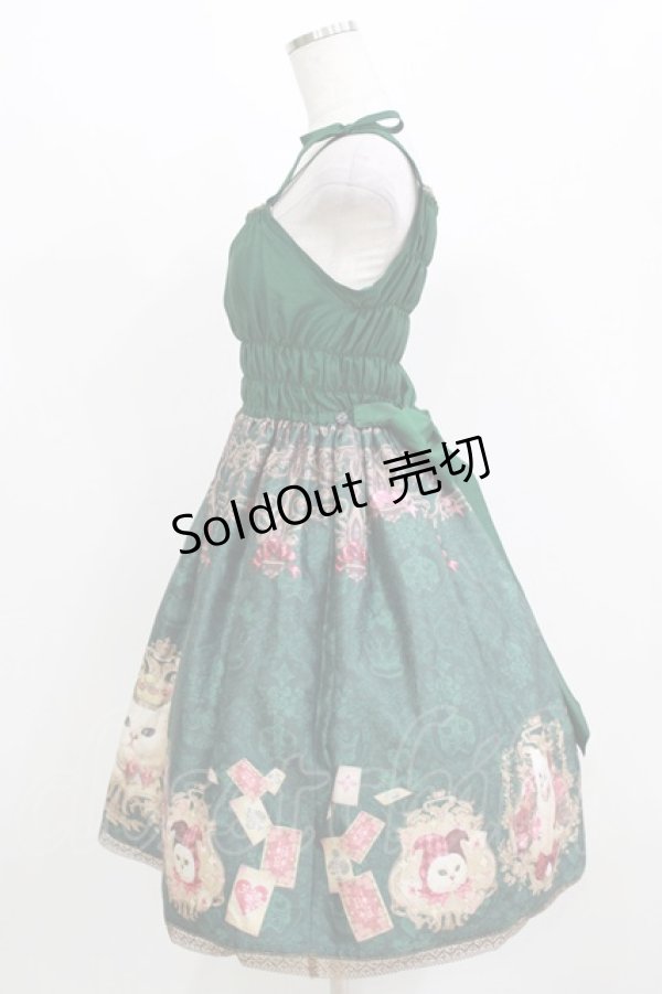 画像2: Enchantlic Enchantilly / クイーンキャット〜トランプの国〜ジャンパースカート Free グリーン H-26-03-08-031-LO-OP-NS-ZH (2)