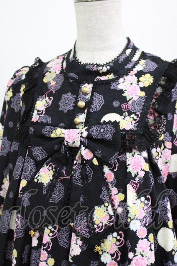 画像4: metamorphose / 花鹿の万華鏡 Aラインワンピース サイズ1 黒檀（Black） H-26-03-08-004-ME-OP-NS-ZH (4)