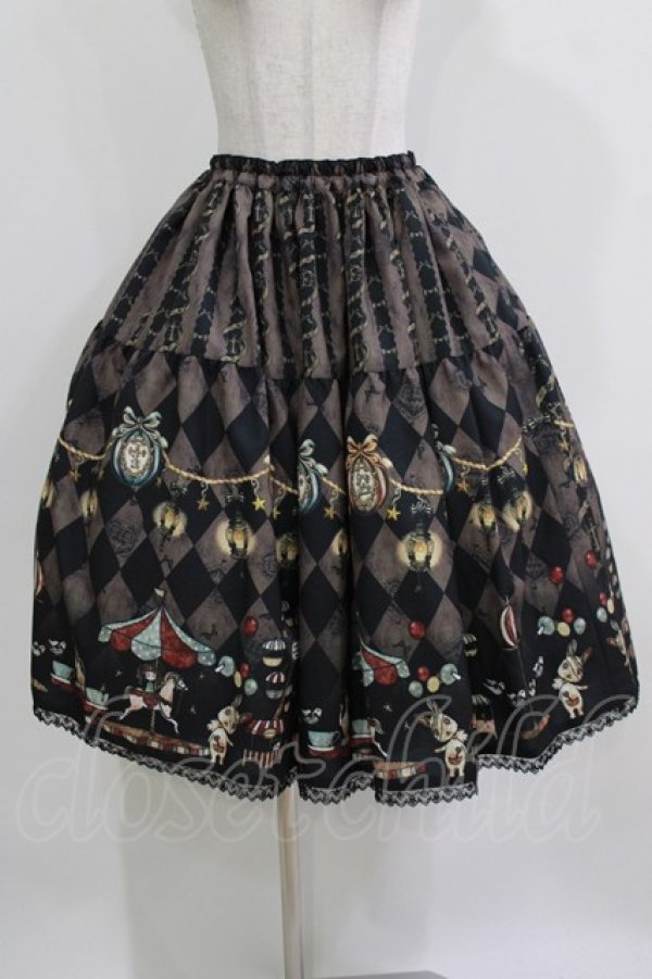 画像1: Enchantlic Enchantilly / 真夜中のパルコフェリーチェティアードスカート M ブラック H-26-03-08-034-LO-SK-NS-ZH (1)