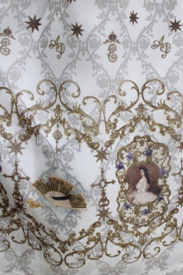 画像4: ALICE and the PIRATES / エリザベート〜闇夜に煌く星〜柄ロングスカート Free オフ白 H-26-03-08-043-PA-SK-NS-ZH (4)