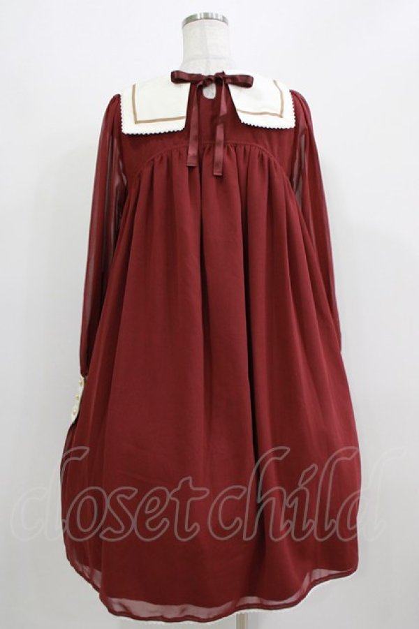 画像3: ALICE and the PIRATES / りんごおばけのシフォンセーラーワンピース Free エンジ H-26-03-08-006-PA-OP-NS-ZH (3)