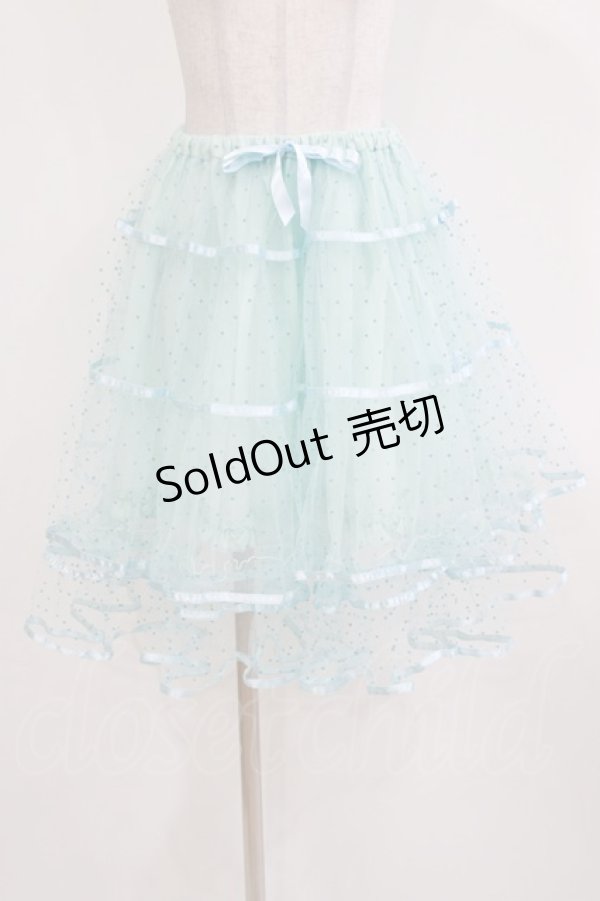 画像1: BABY,THE STARS SHINE BRIGHT / ドットチュールペチコート Free サックス H-26-03-08-051-BA-SK-NS-ZH (1)